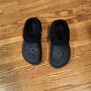 Black Fuzzy Lined Clogs
